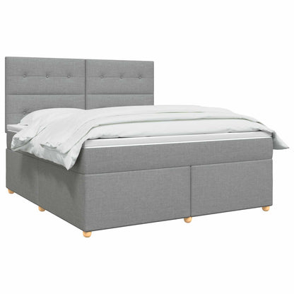Boxspringbed met matras Lichtgrijs 140 x 200 cm Stof