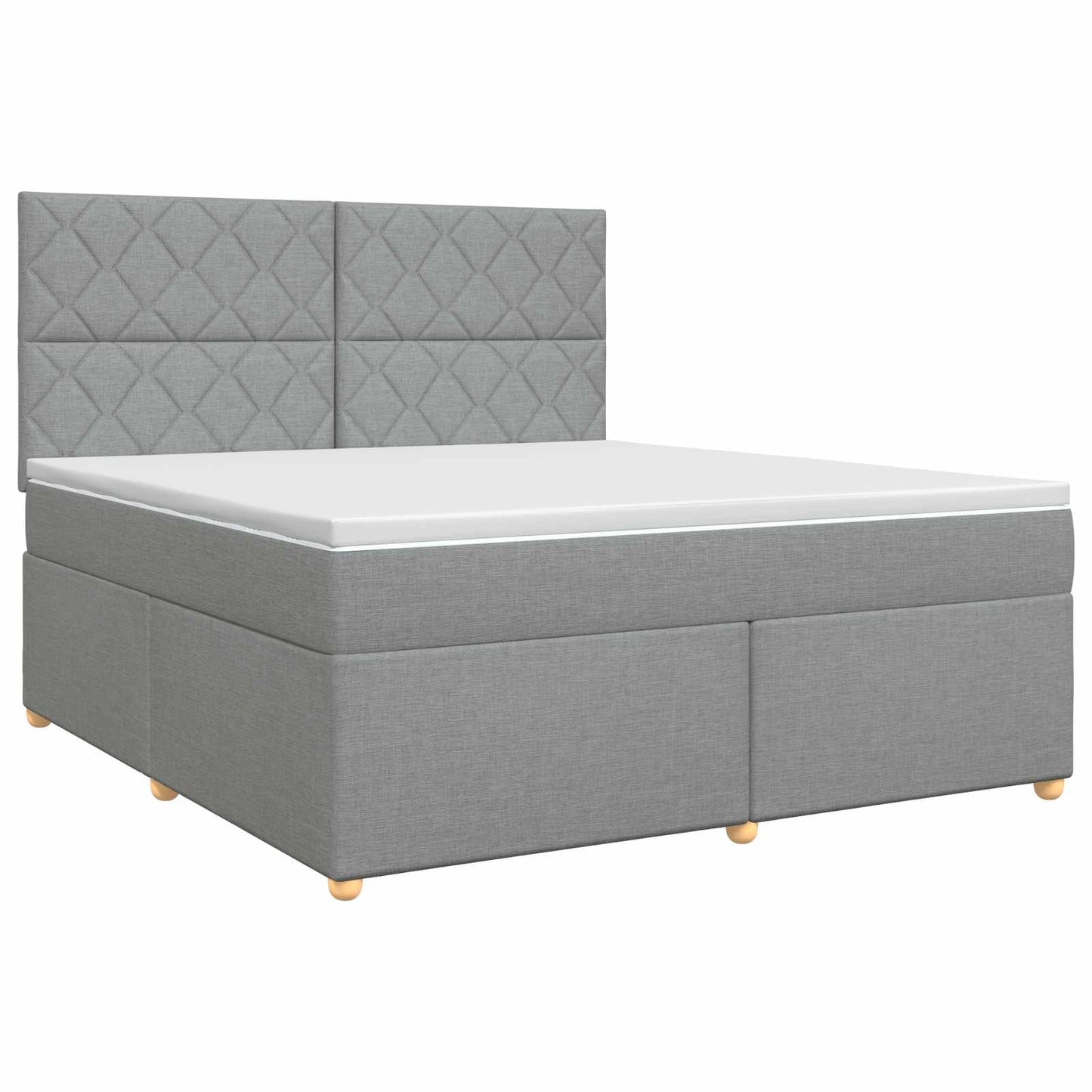 Boxspringbed met matras Lichtgrijs 140 x 200 cm Stof