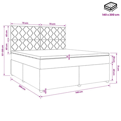 Boxspringbed met matras met hoofdeinde Zwart 140 x 200 cm Stof