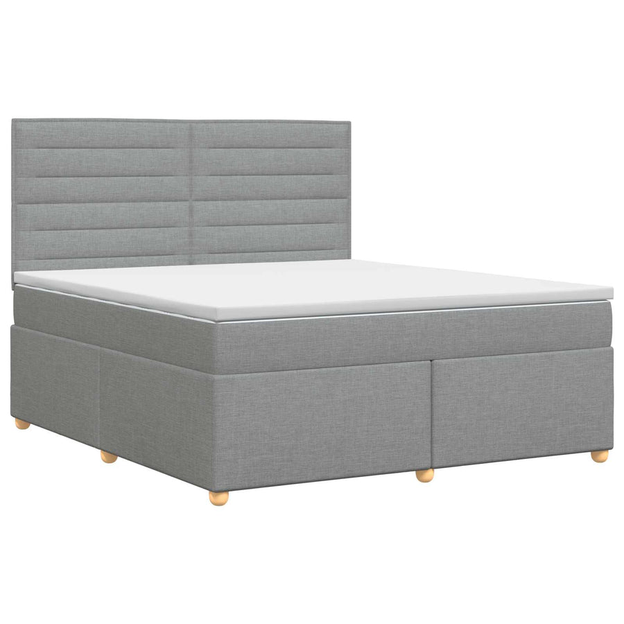 Boxspringbed met matras Lichtgrijs 160 x 200 cm Stof