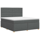 Boxspringbed met matras Donkergrijs 160 x 200 cm Stof