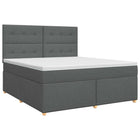 Boxspringbed met matras Donkergrijs 160 x 200 cm Stof