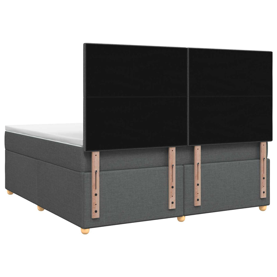 Boxspringbed met matras Donkergrijs 160 x 200 cm Stof
