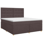 Boxspringbed met matras Donkerbruin 160 x 200 cm Stof