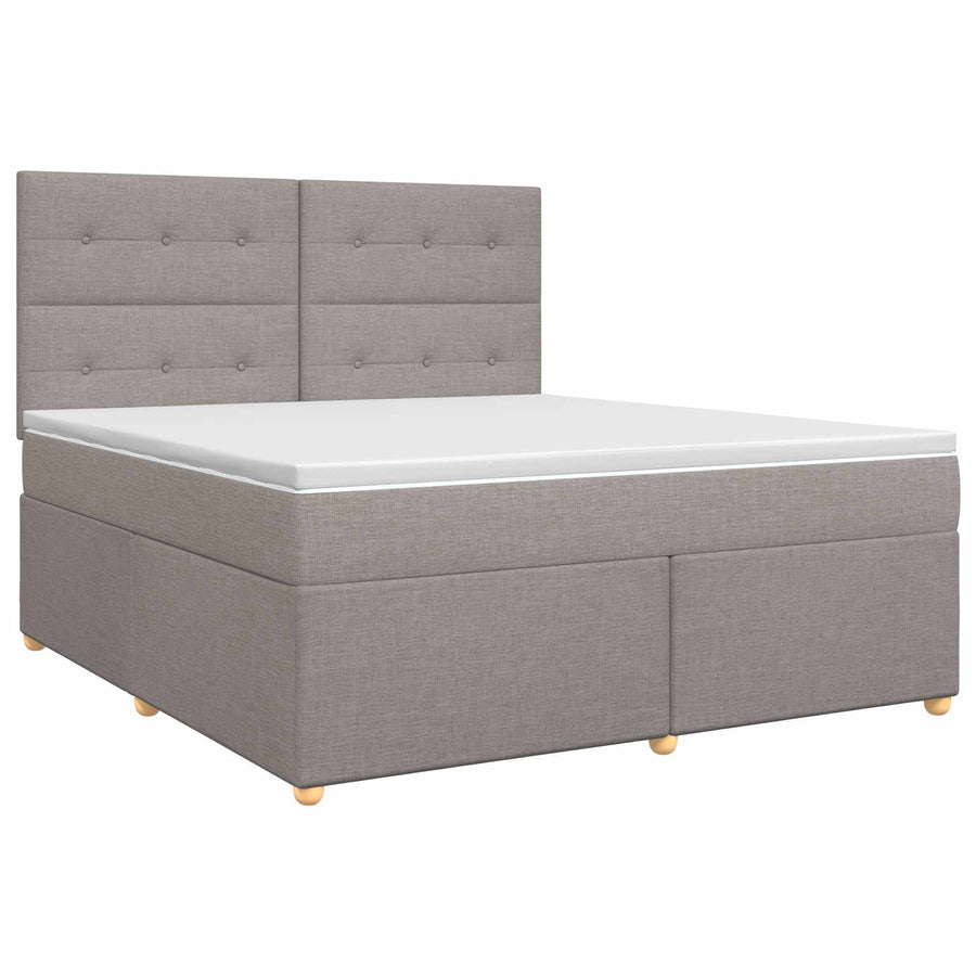 Boxspringbed met matras met hoofdeinde Taupe 160 x 200 cm Stof
