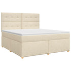 Boxspringbed 160x200 cm crèmekleurig met matras