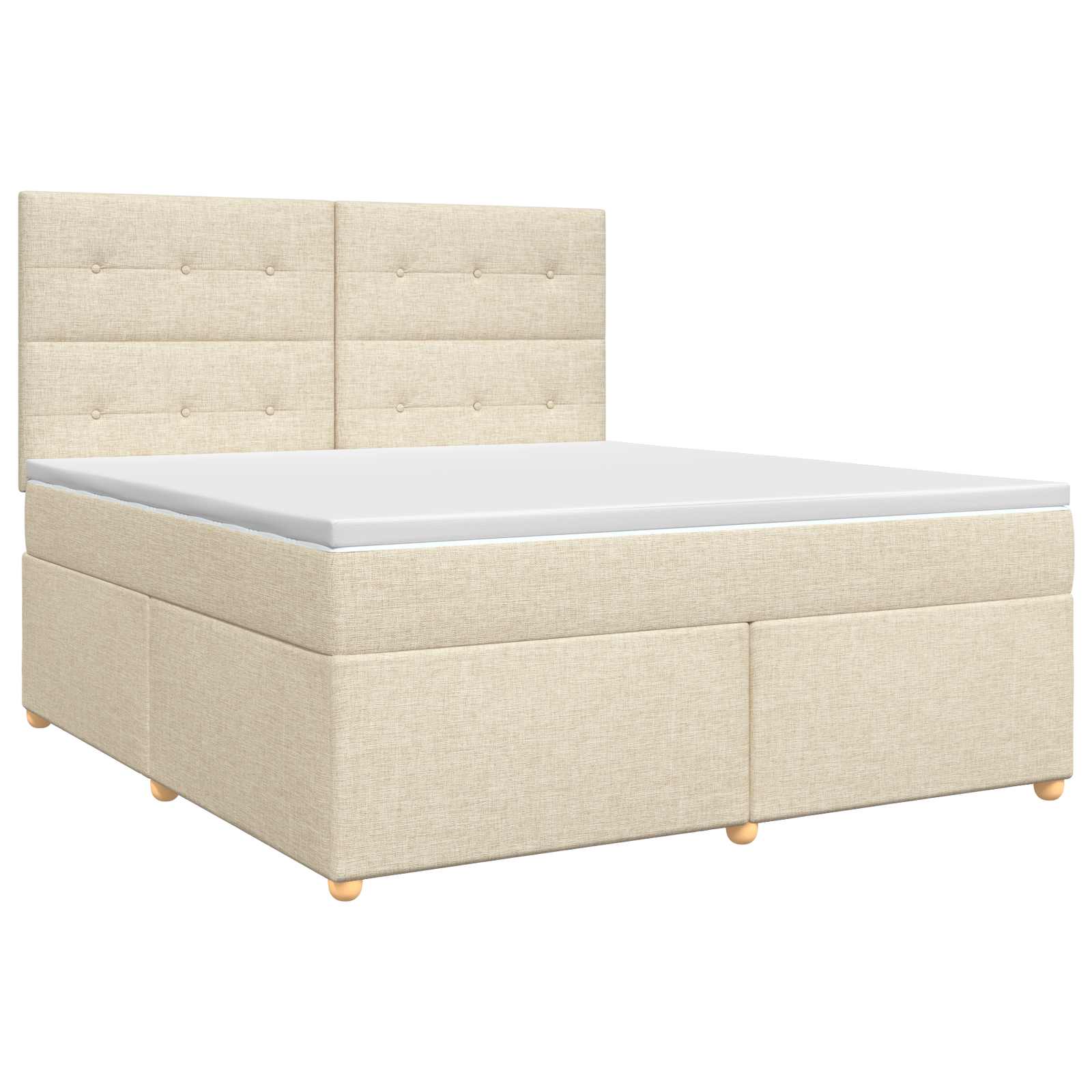 Boxspringbed met matras Crèmekleurig 160 x 200 cm Stof
