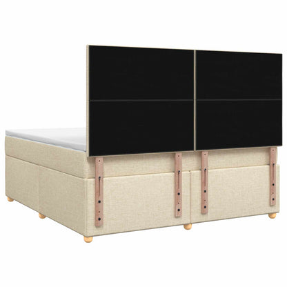 Boxspringbed met matras Crèmekleurig 160 x 200 cm Stof
