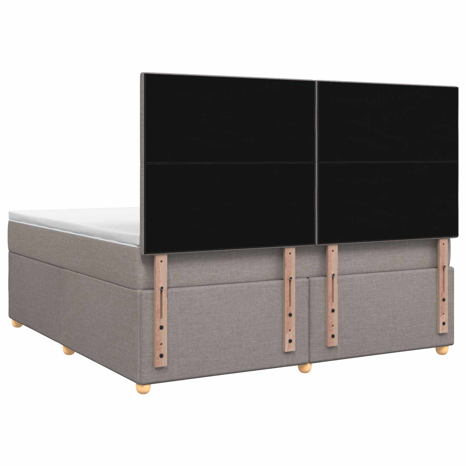 Boxspringbed met matras met hoofdeinde Taupe 160 x 200 cm Stof