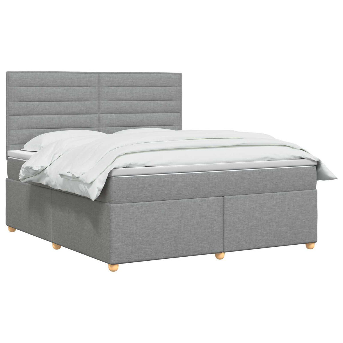 Boxspringbed met matras Lichtgrijs 180 x 200 cm Stof