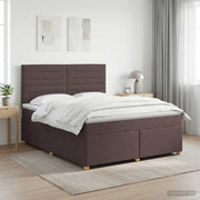 Boxspringbed 140x190 cm donkerbruin met matras