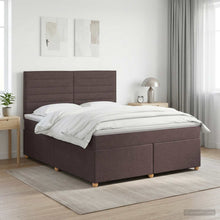 Boxspringbed met matras Donkerbruin 140 x 190 cm Stof