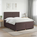 Boxspringbed 160x200 cm donkerbruin stof