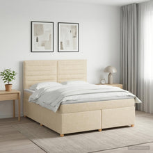 Boxspringbed met matras Crèmekleurig 160 x 200 cm Stof