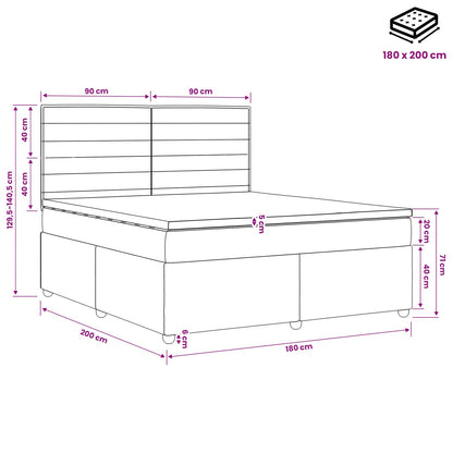 Boxspringbed met matras Crèmekleurig 180 x 200 cm Stof
