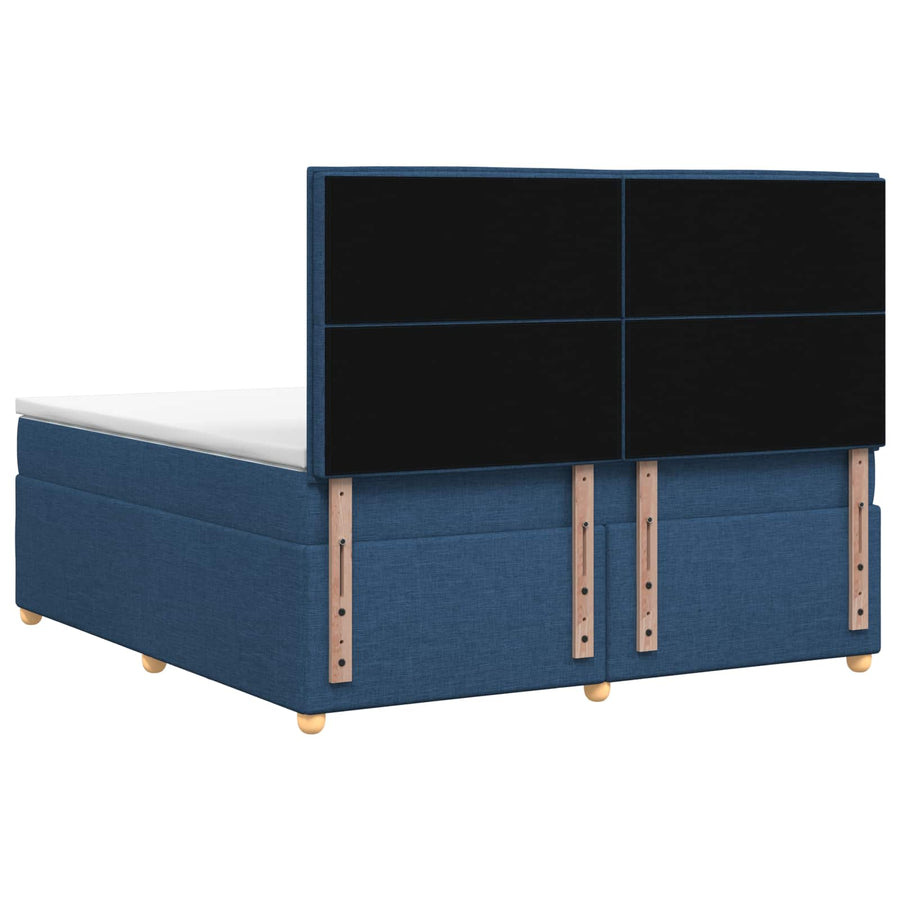 Boxspringbed met matras met hoofdeinde Blauw 180 x 200 cm Stof