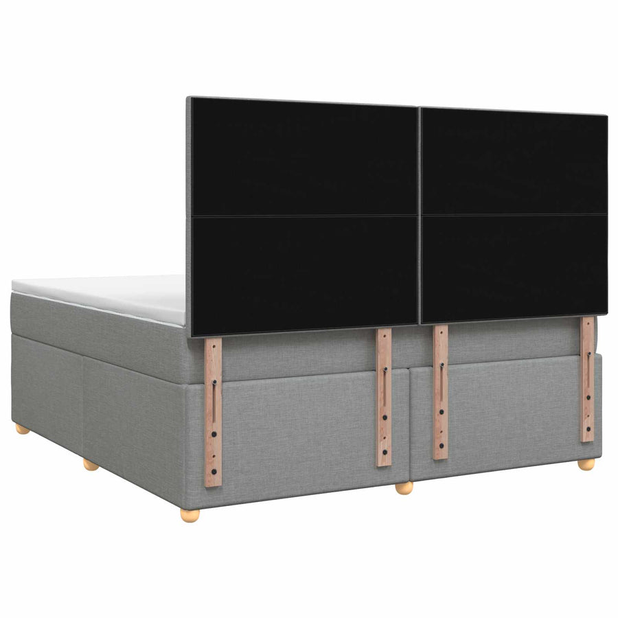 Boxspringbed met matras Lichtgrijs 180 x 200 cm Stof