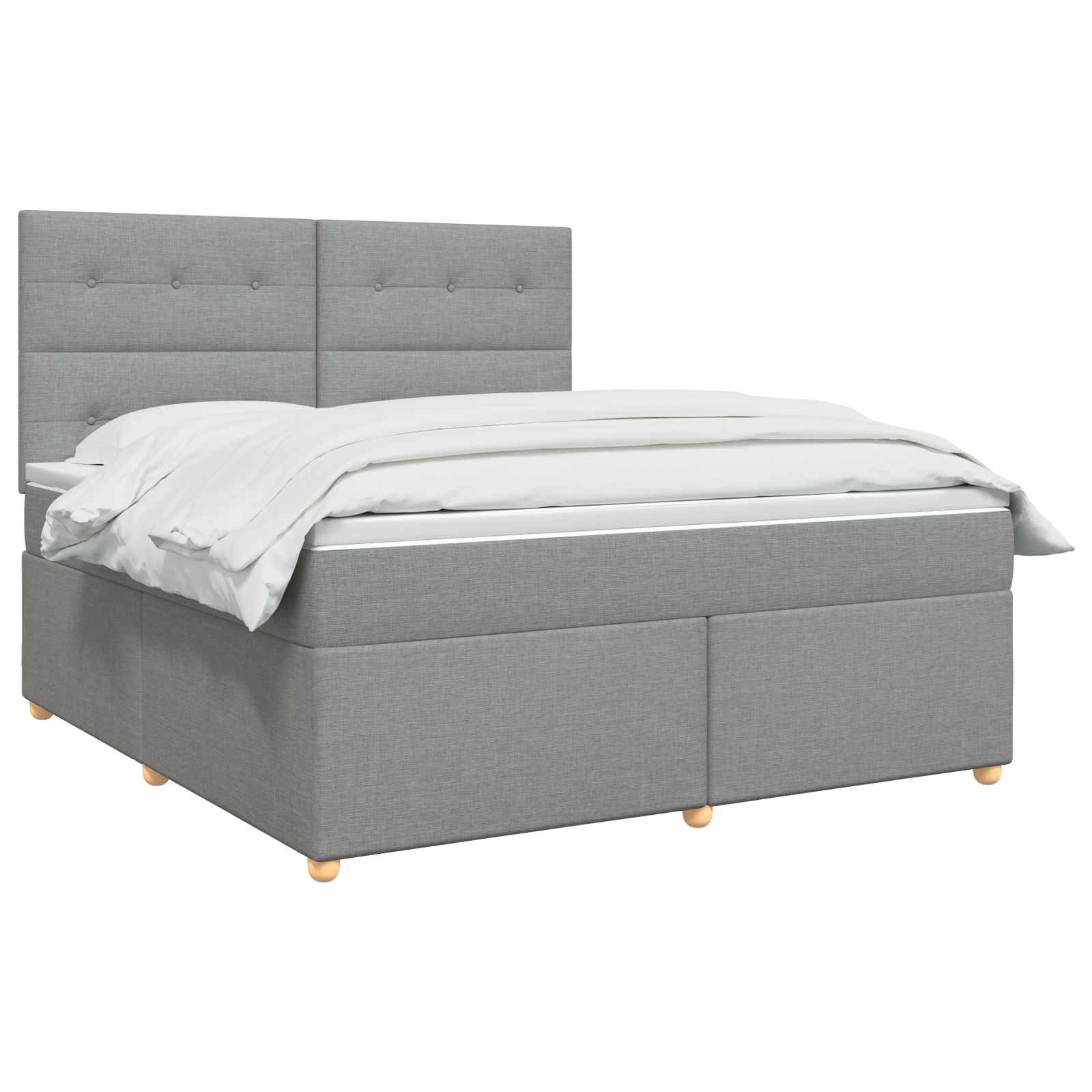 Boxspringbed met matras Lichtgrijs 180 x 200 cm Stof