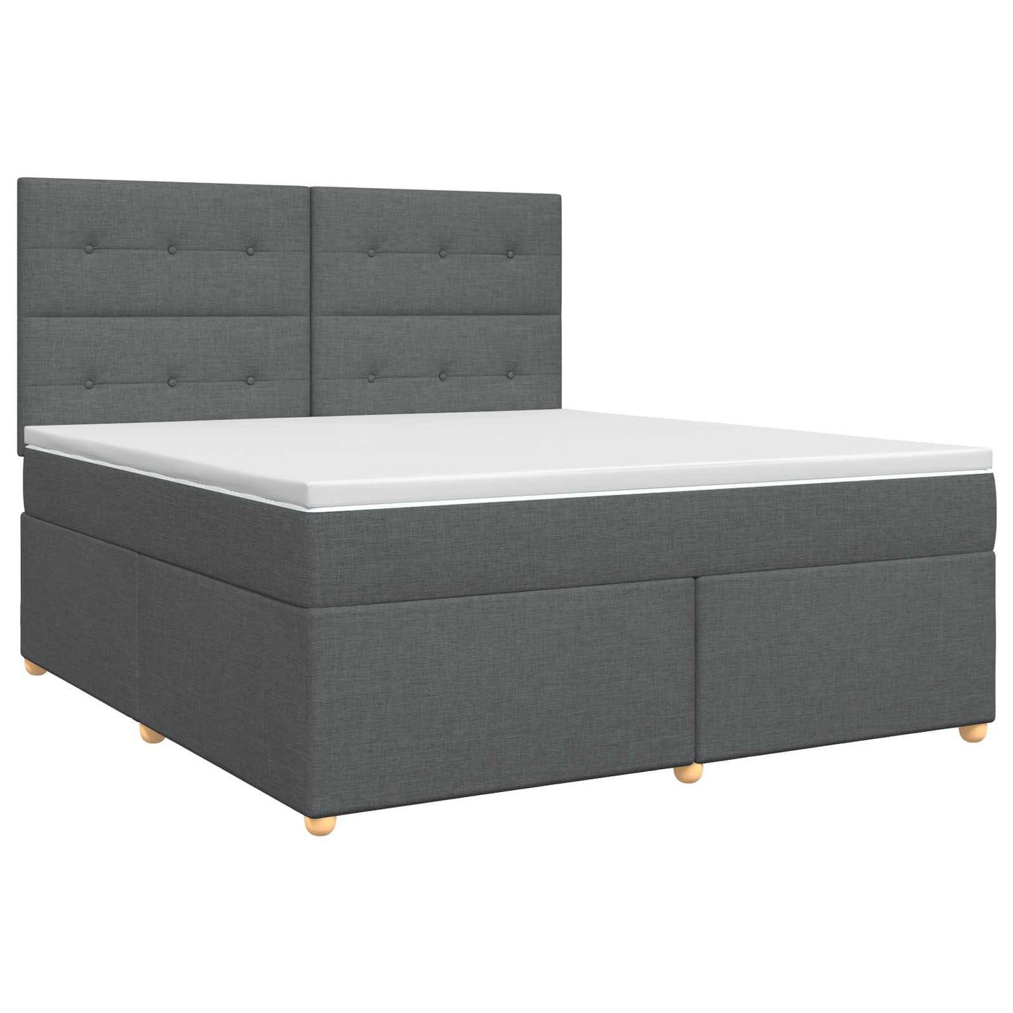 Boxspringbed met matras Donkergrijs 180 x 200 cm Stof