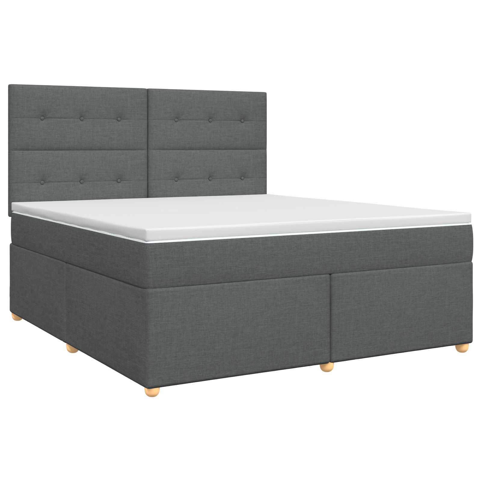 Boxspringbed met matras Donkergrijs 180 x 200 cm Stof