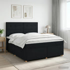 Boxspringbed zwart 140x200 cm met hoofdeinde