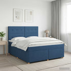 Boxspringbed met matras met hoofdeinde Blauw 180 x 200 cm Stof