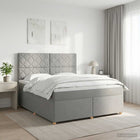 Boxspringbed met matras lichtgrijs 140x190 cm