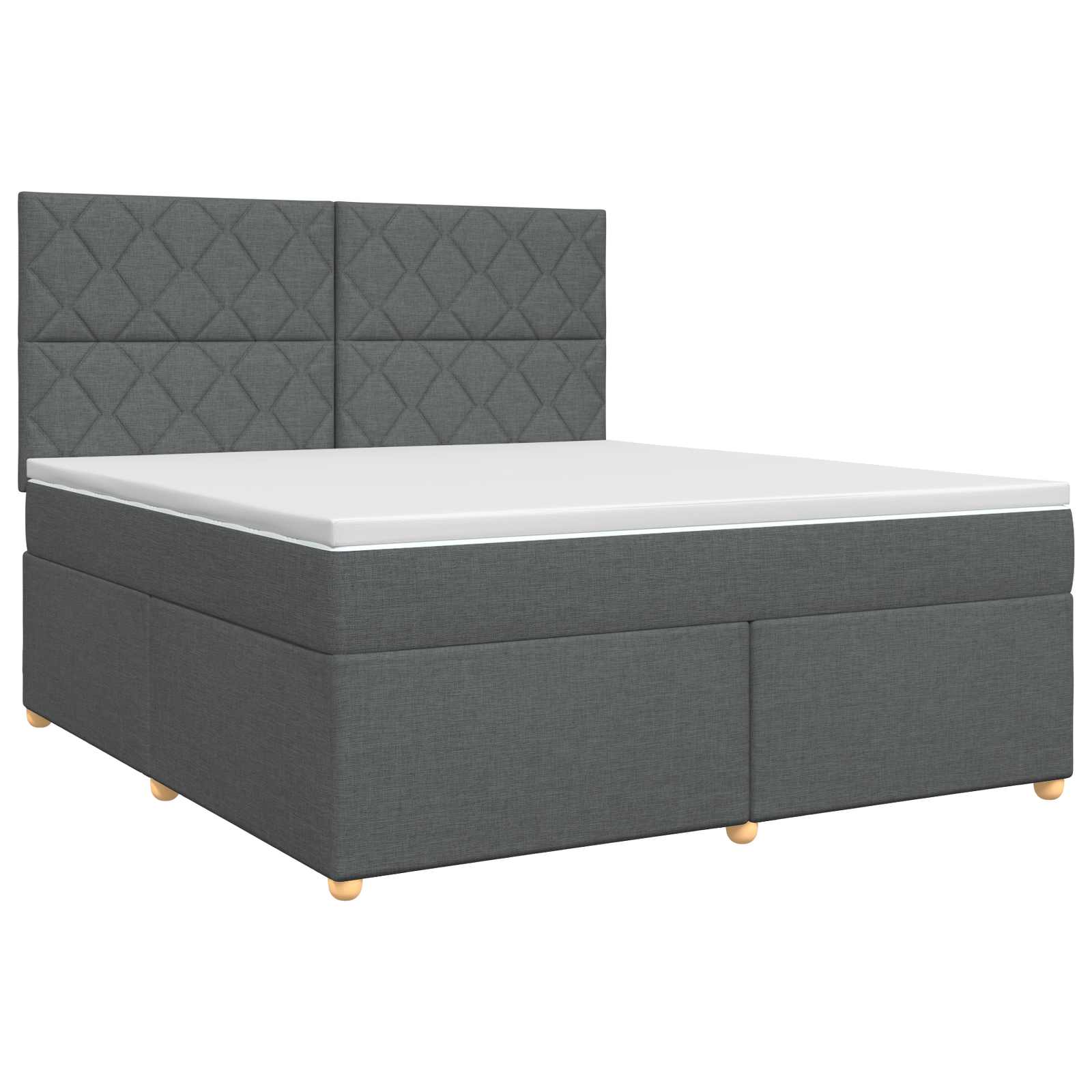 Boxspringbed met matras Donkergrijs 180 x 200 cm Stof