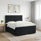 Boxspringbed met matras met hoofdeinde Zwart 140 x 200 cm Stof