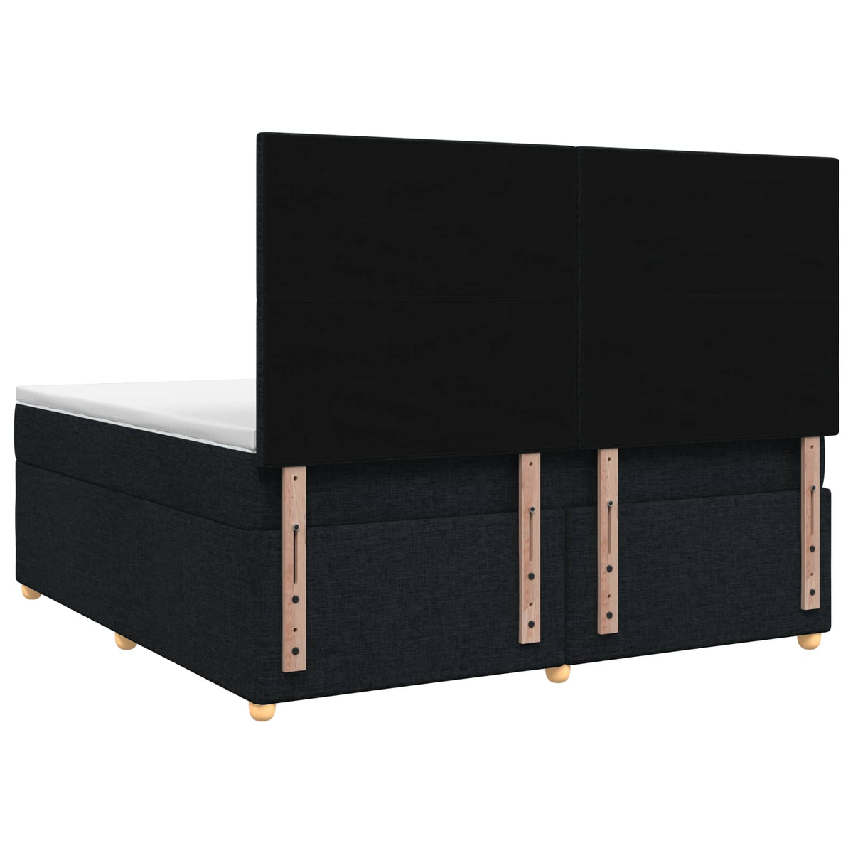 Boxspringbed met matras met hoofdeinde Zwart 180 x 200 cm Stof