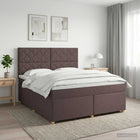 Boxspringbed donkerbruin 140 x 190 cm met matras en topper