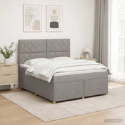 Boxspringbed taupe 160x200 cm met matras en hoofdeinde