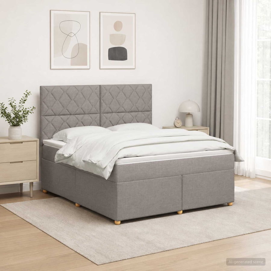Boxspringbed met matras met hoofdeinde Taupe 160 x 200 cm Stof