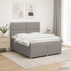 Boxspringbed met matras met hoofdeinde Taupe 140 x 200 cm Stof