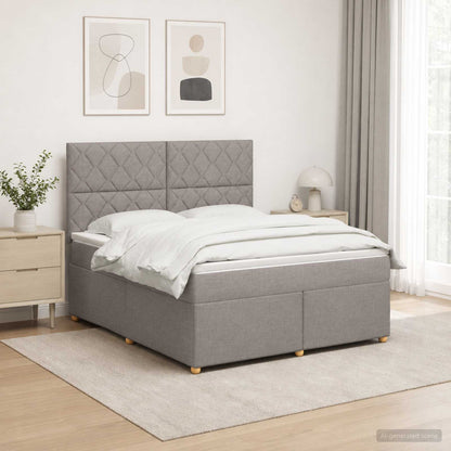 Boxspringbed met matras met hoofdeinde Taupe 140 x 200 cm Stof