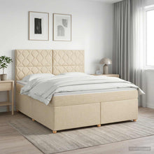 Boxspringbed met matras Crèmekleurig 160 x 200 cm Stof