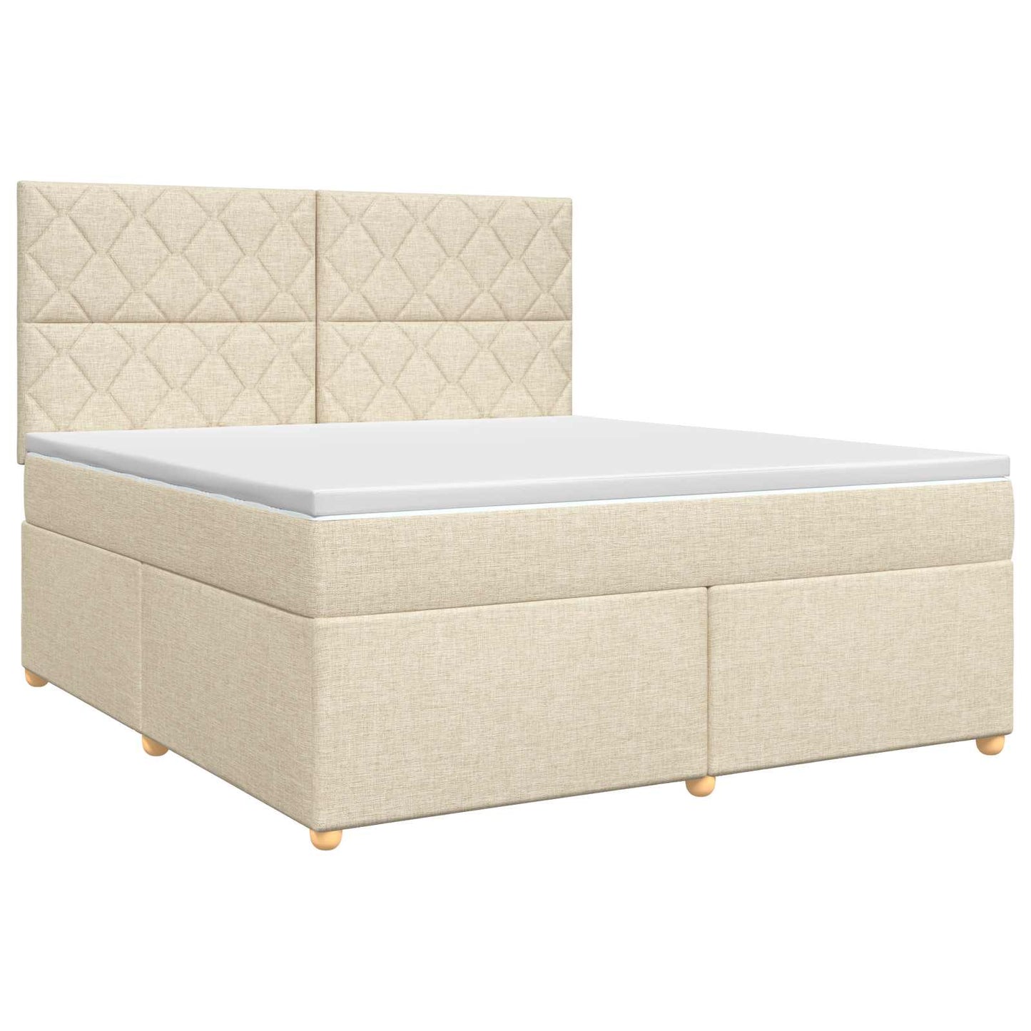 Boxspringbed met matras Crèmekleurig 180 x 200 cm Stof