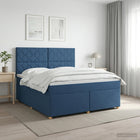 Boxspringbed met matras met hoofdeinde Blauw 140 x 190 cm Stof
