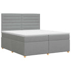 Boxspringbed met matras Lichtgrijs 200 x 200 cm Stof