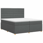 Boxspringbed met matras Donkergrijs 200 x 200 cm Stof