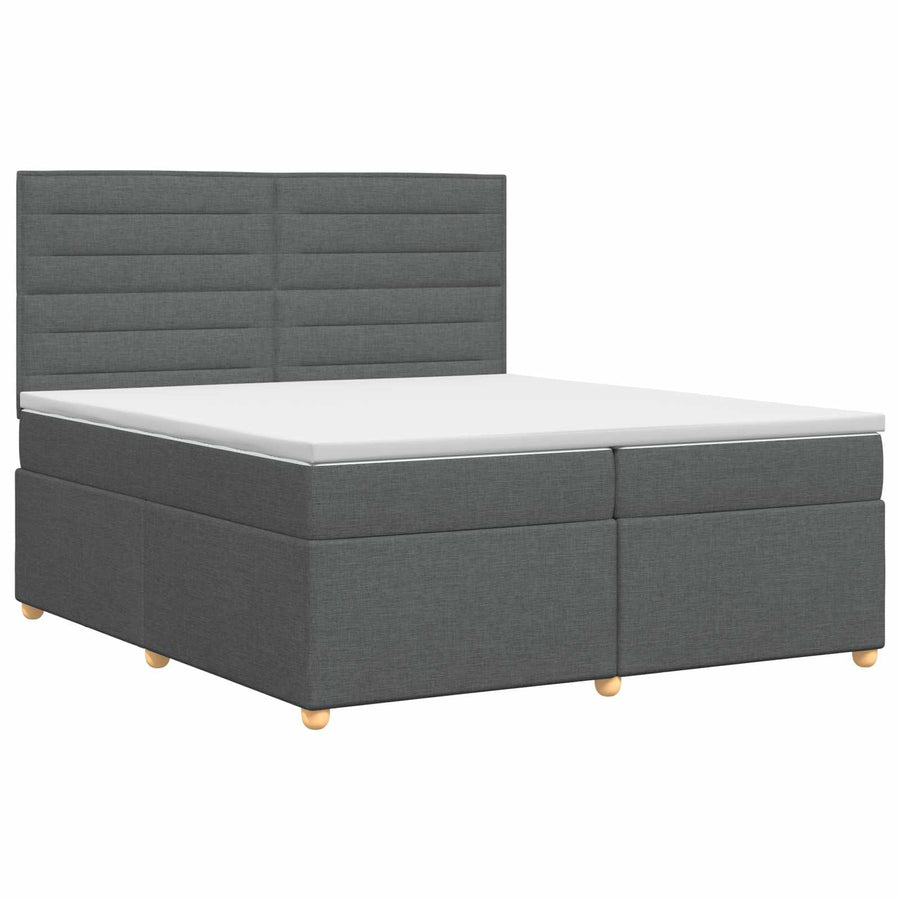 Boxspringbed met matras Donkergrijs 200 x 200 cm Stof
