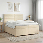 Boxspringbed crèmekleurig 200x200 cm met matras