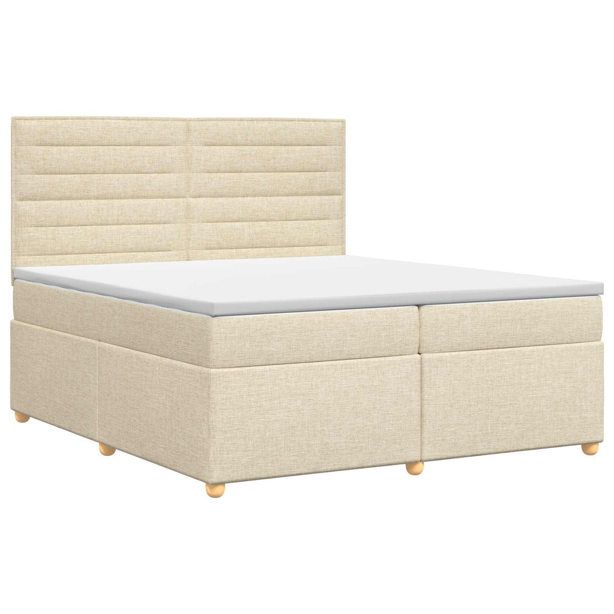 Boxspringbed met matras Crèmekleurig 200 x 200 cm Stof