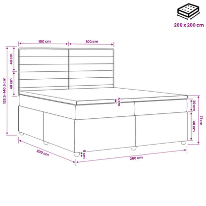 Boxspringbed met matras met hoofdeinde Blauw 200 x 200 cm Stof