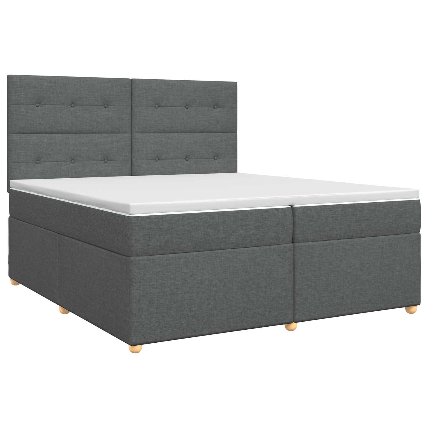 Boxspringbed met matras Donkergrijs 200 x 200 cm Stof
