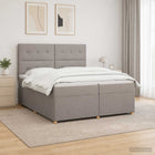 Boxspringbed 200x200 cm taupe met matras en hoofdeinde
