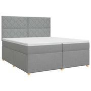 Boxspringbed met matras 200x200 cm lichtgrijs
