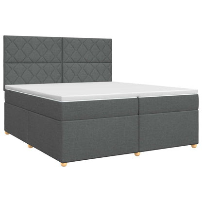 Boxspringbed met matras Donkergrijs 200 x 200 cm Stof