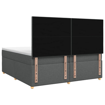Boxspringbed met matras Donkergrijs 200 x 200 cm Stof
