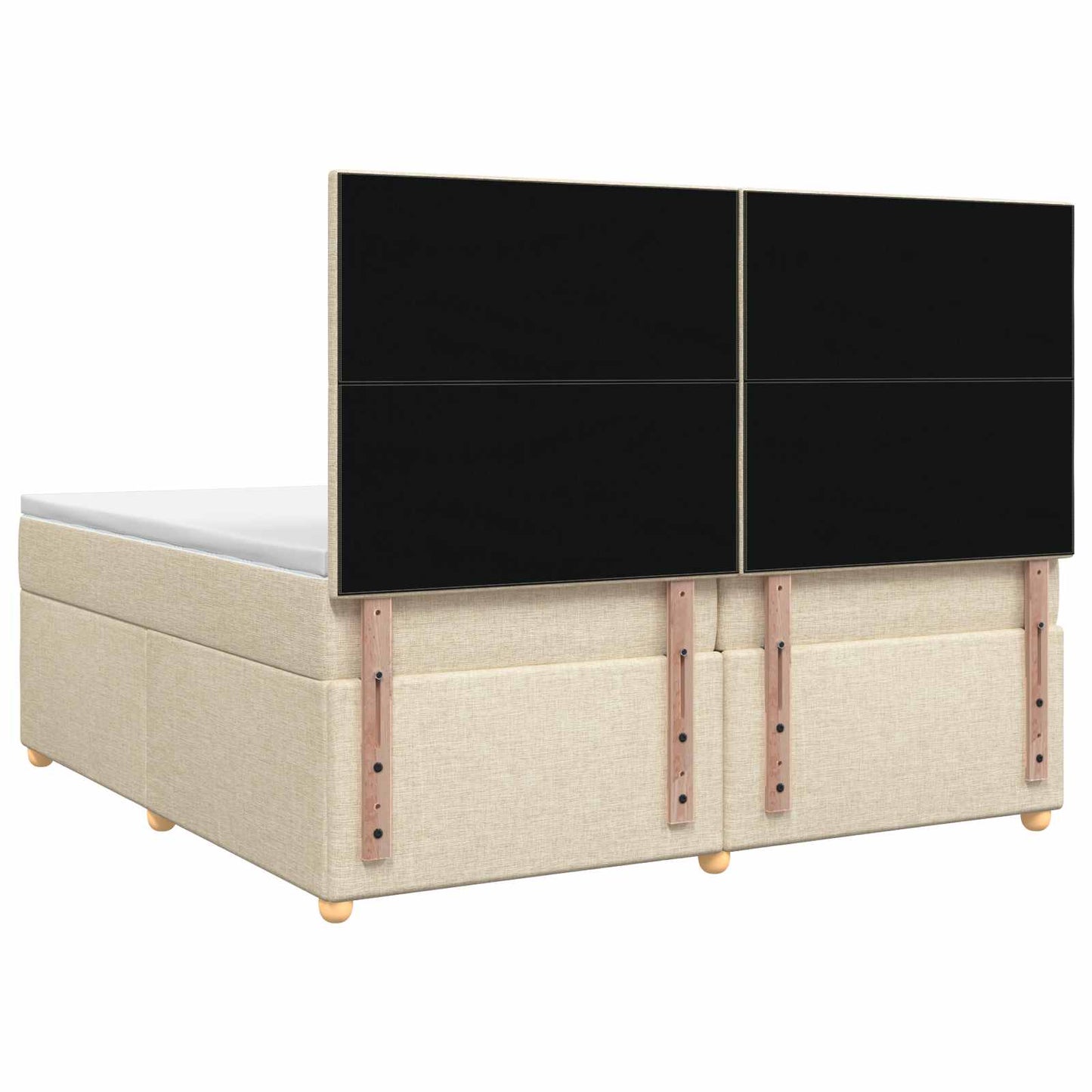 Boxspringbed met matras Crèmekleurig 200 x 200 cm Stof